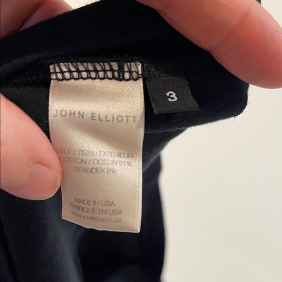 John Elliott JOHN Rib Mini Dress Black Short Sleeve Bodycon Dress - Picture 8 of 9